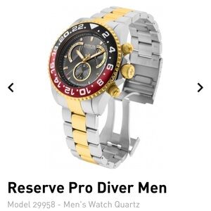 Invicta Reserve Pro Diver Men's Watch - Gold, Silver, Black, Red